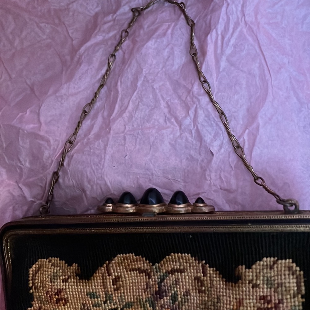 Vintage Rare Floral Needlepoint Tapestry Bag.Made In Australia 🔺FIRM🔺 - Picture 14 of 16